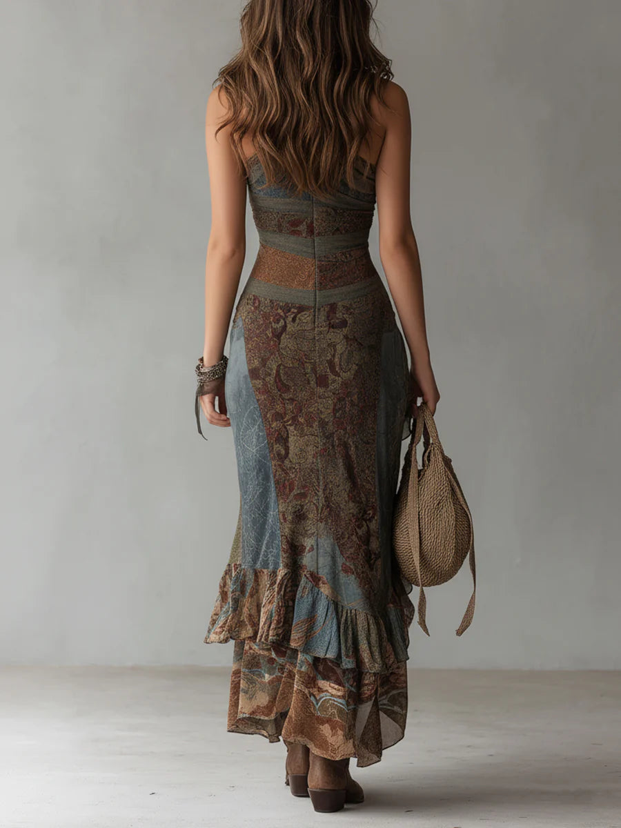 Valentina™ | Abito Maxi Etnico Monospalla