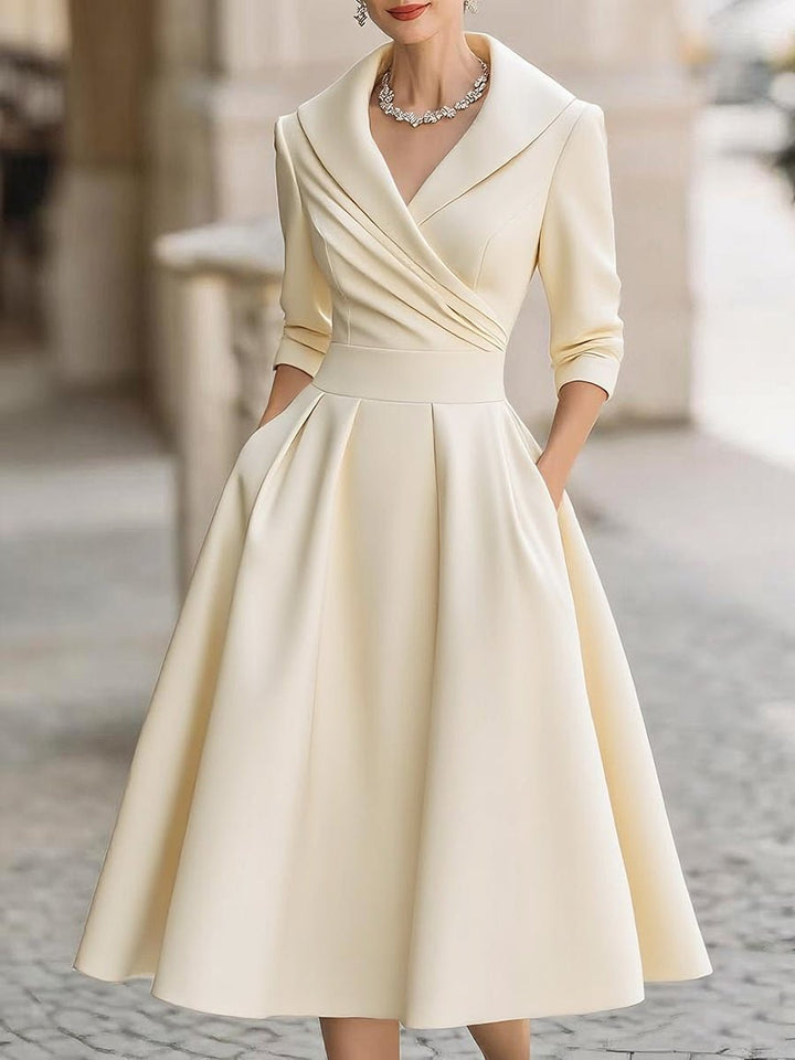 Lina – Abito Midi Elegante in Raso