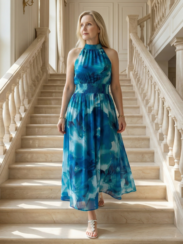 Sylin | Abito Midi con Scollo Americano