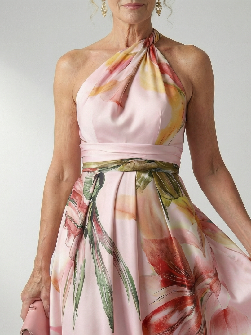 Amiel | Abito Maxi Leggero con Stampa Floreale