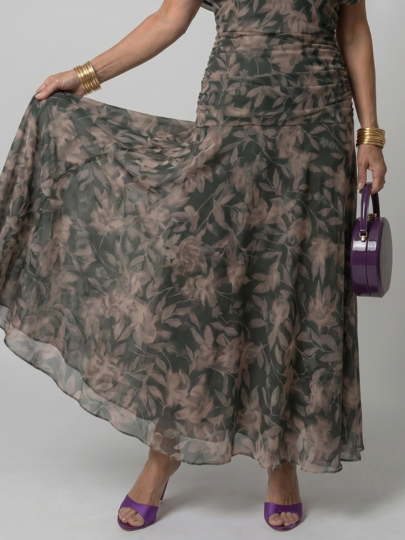 Calen | Abito Midi Off-Shoulder Fluente