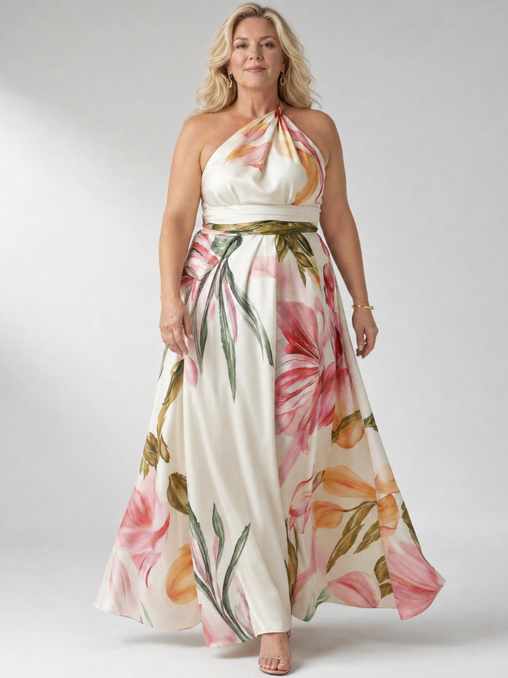 Amiel | Abito Maxi Leggero con Stampa Floreale