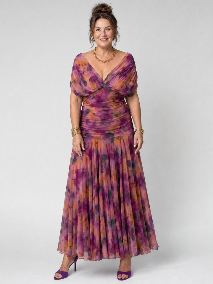 Calen | Abito Midi Off-Shoulder Fluente