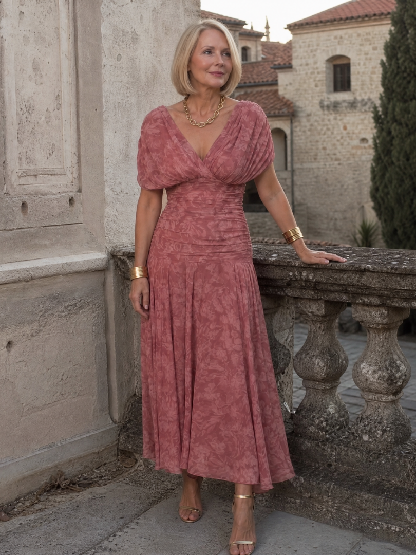 Calen | Abito Midi Off-Shoulder Fluente