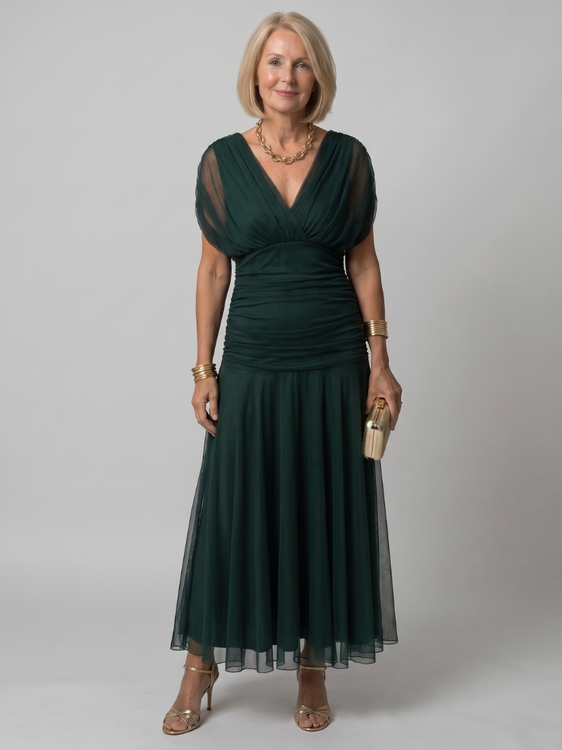 Calen | Abito Midi Off-Shoulder Fluente