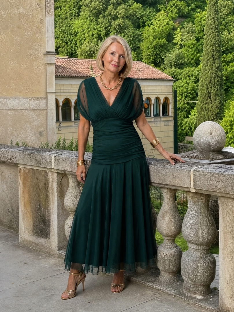 Calen | Abito Midi Off-Shoulder Fluente