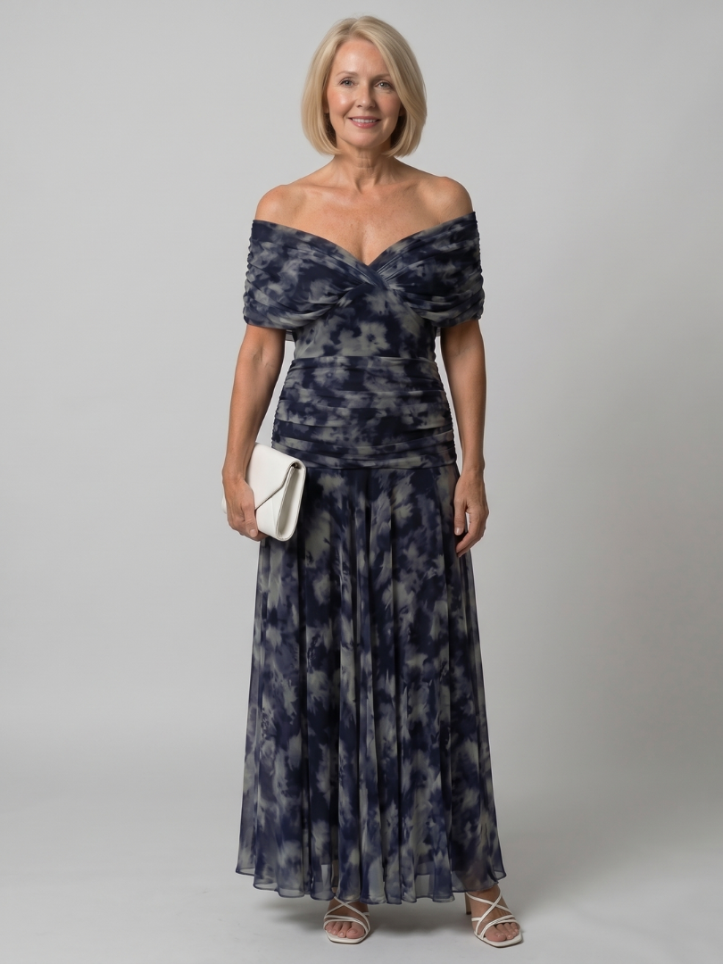 Calen | Abito Midi Off-Shoulder Fluente