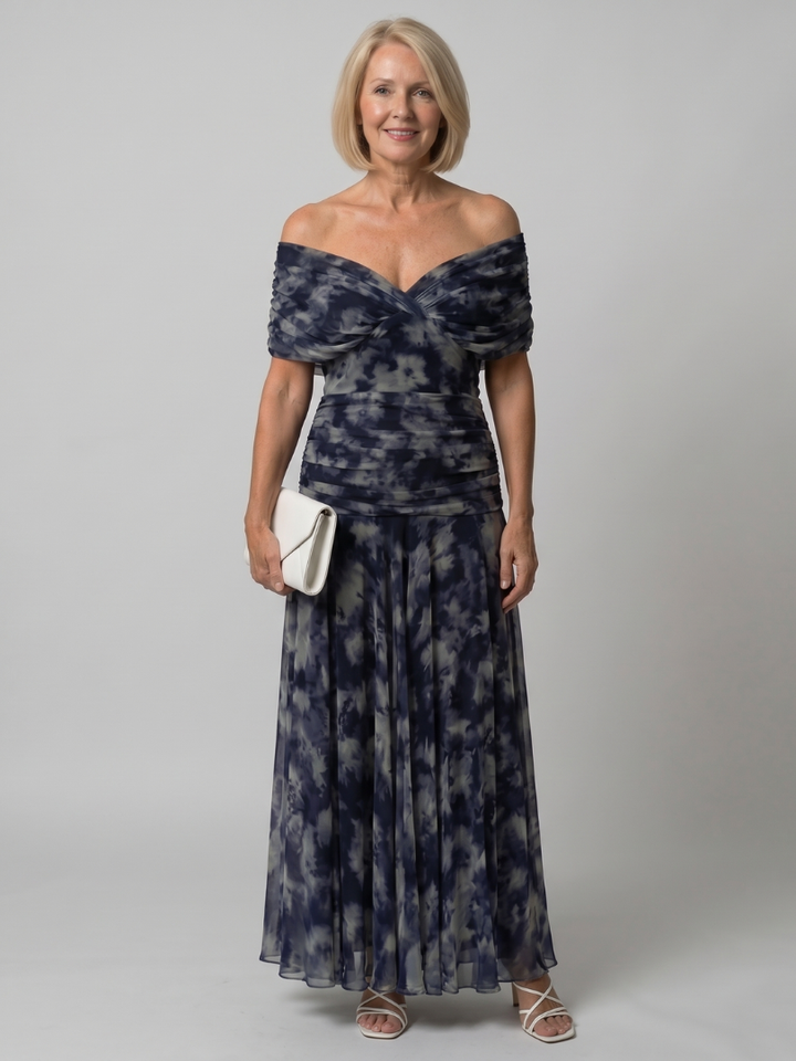 Calen | Abito Midi Off-Shoulder Fluente