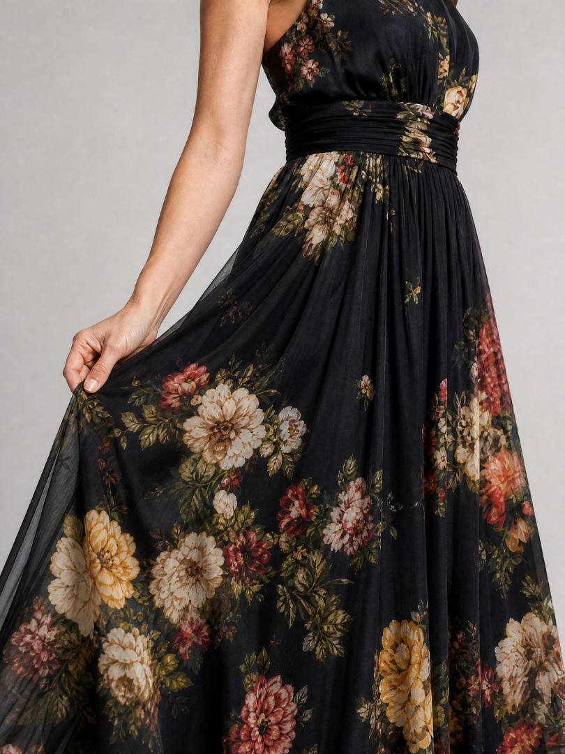 Sior | Abito Midi Floreale con Scollo Halter