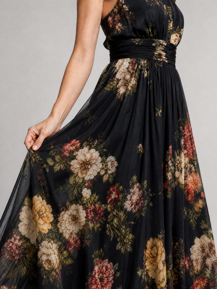 Sior | Abito Midi Floreale con Scollo Halter