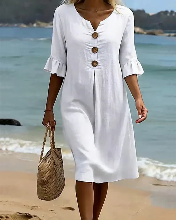 Fiamma | Abito fiorito bianco