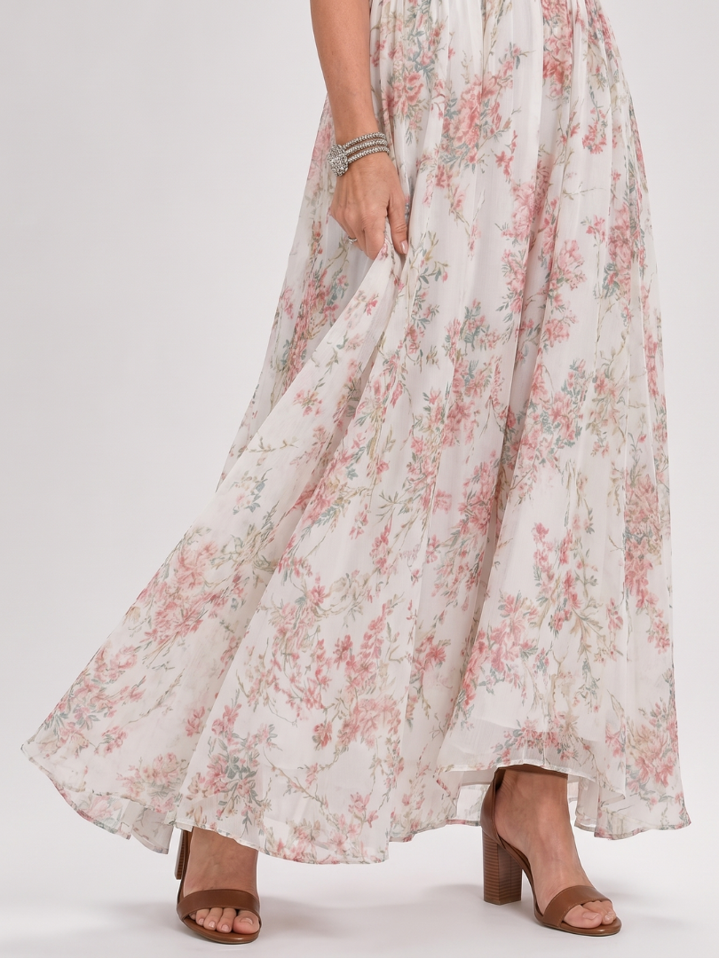 Guinevere | Abito Midi Floreale con Gonna Leggera