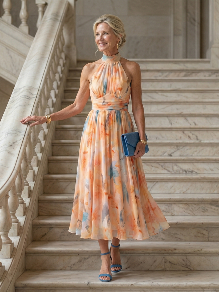 Elin | Abito Midi con Scollo Americano