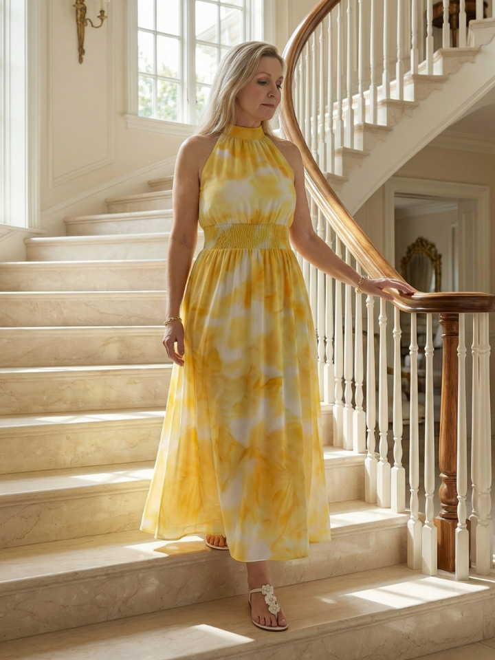 Sylin | Abito Midi con Scollo Americano
