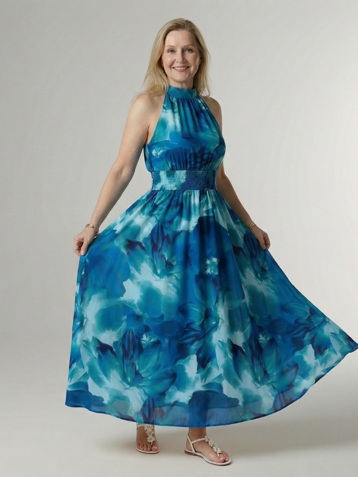 Sylin | Abito Midi con Scollo Americano