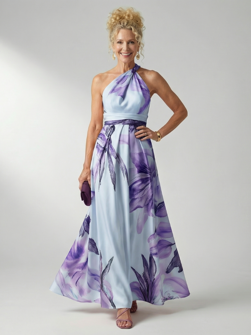 Amiel | Abito Maxi Leggero con Stampa Floreale