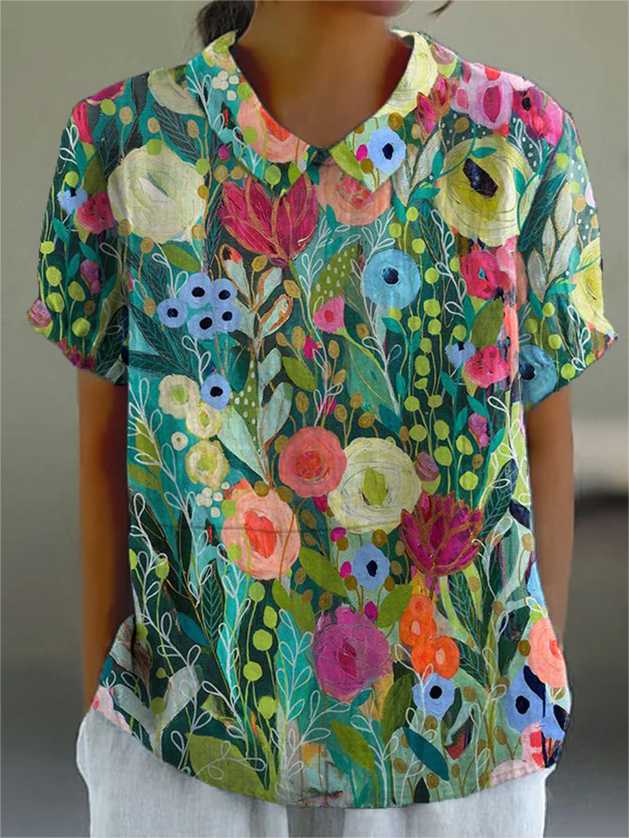 Margarita | Camicia Floreale Acquerello