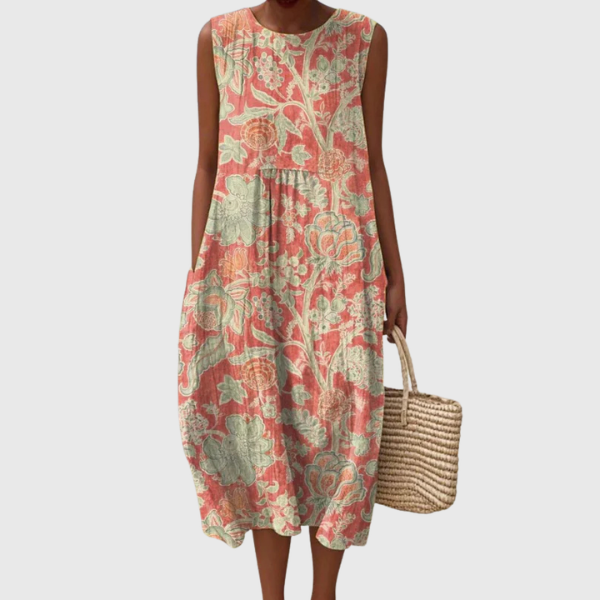 Beth | Abito midi a fiori colorati