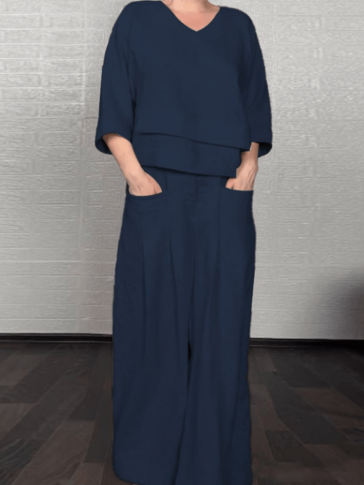 Renaya | Completo casual in cotone e lino