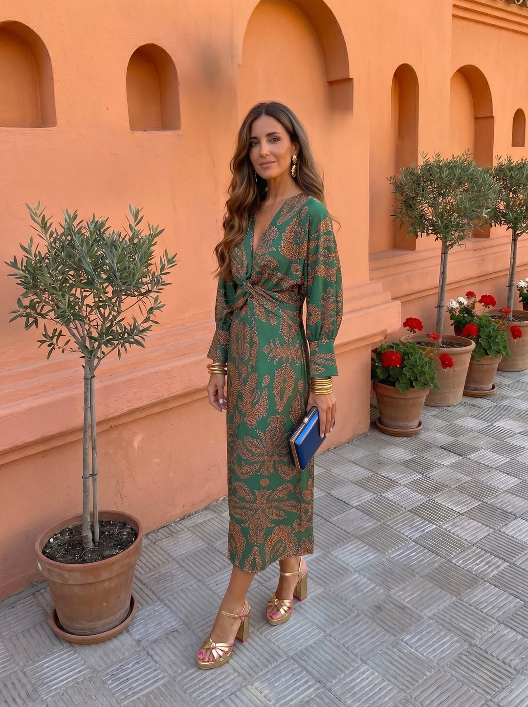 Silvia | Abito Midi con Stampa