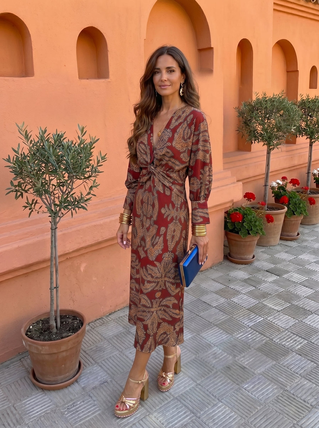 Silvia | Abito Midi con Stampa