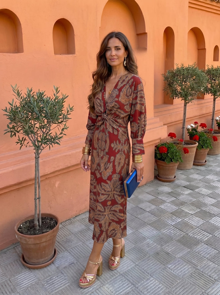 Silvia | Abito Midi con Stampa