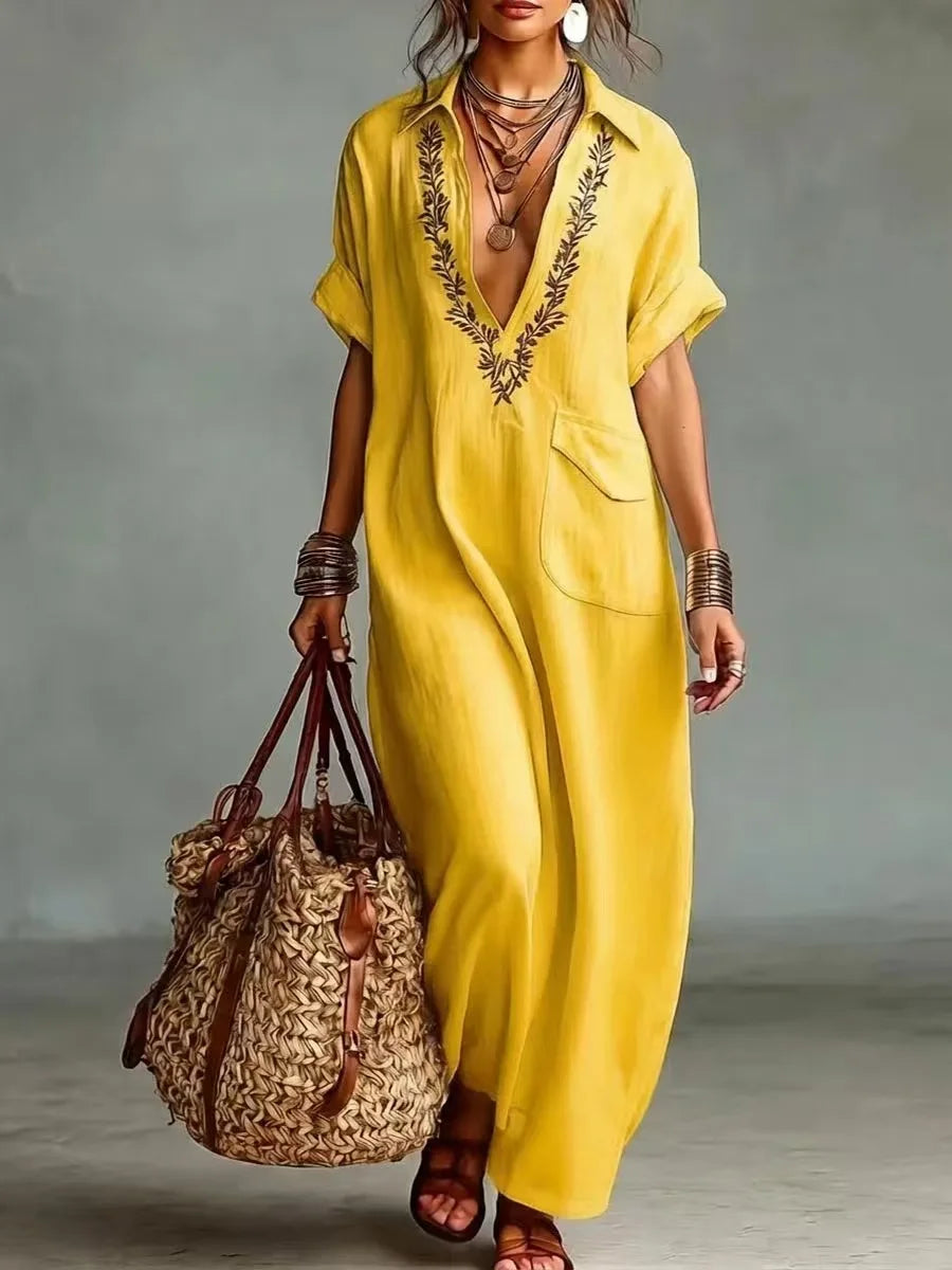 Marta | Vestito Maxi Bohemio con Stampa Floreale
