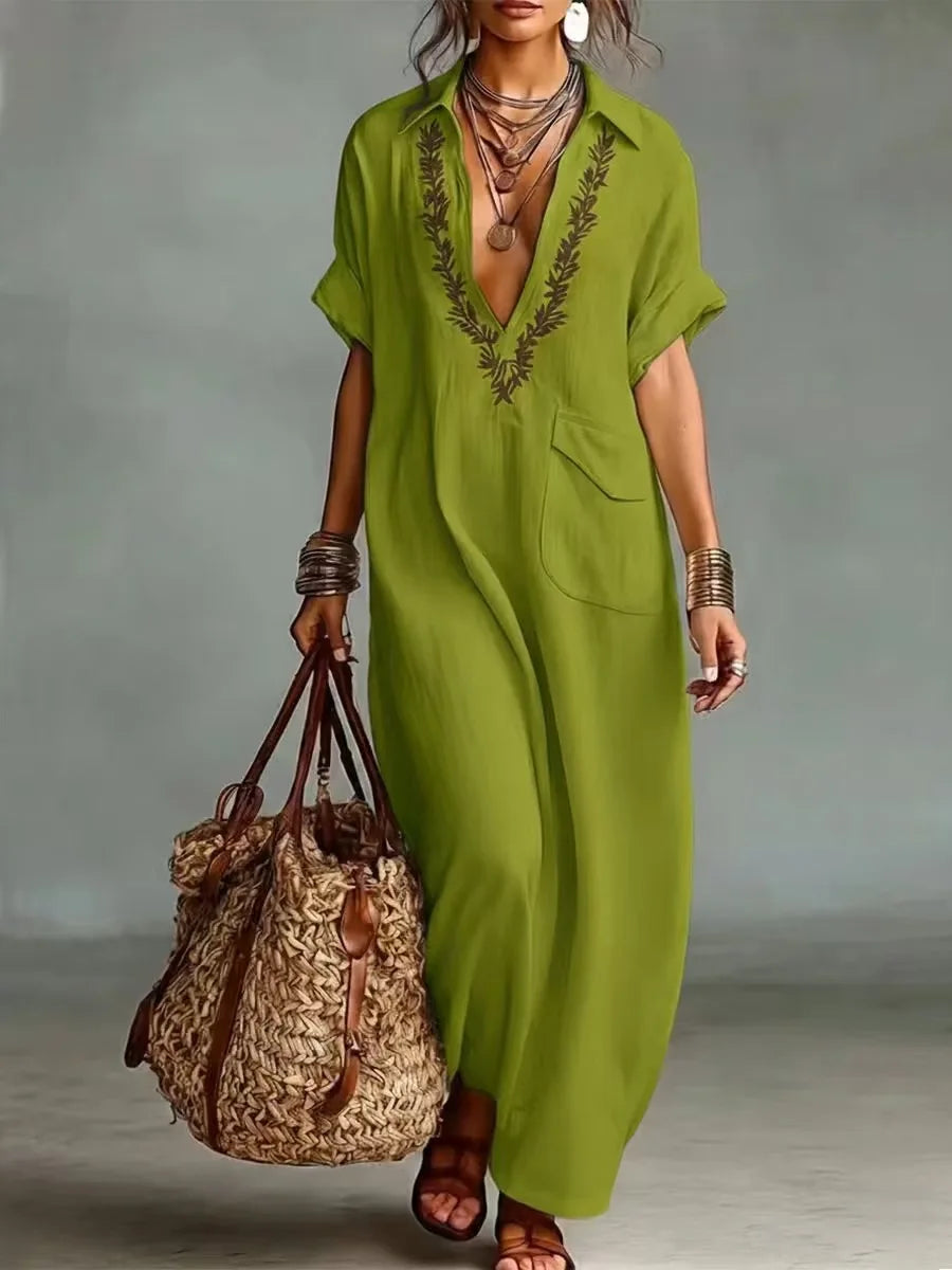 Marta | Vestito Maxi Bohemio con Stampa Floreale