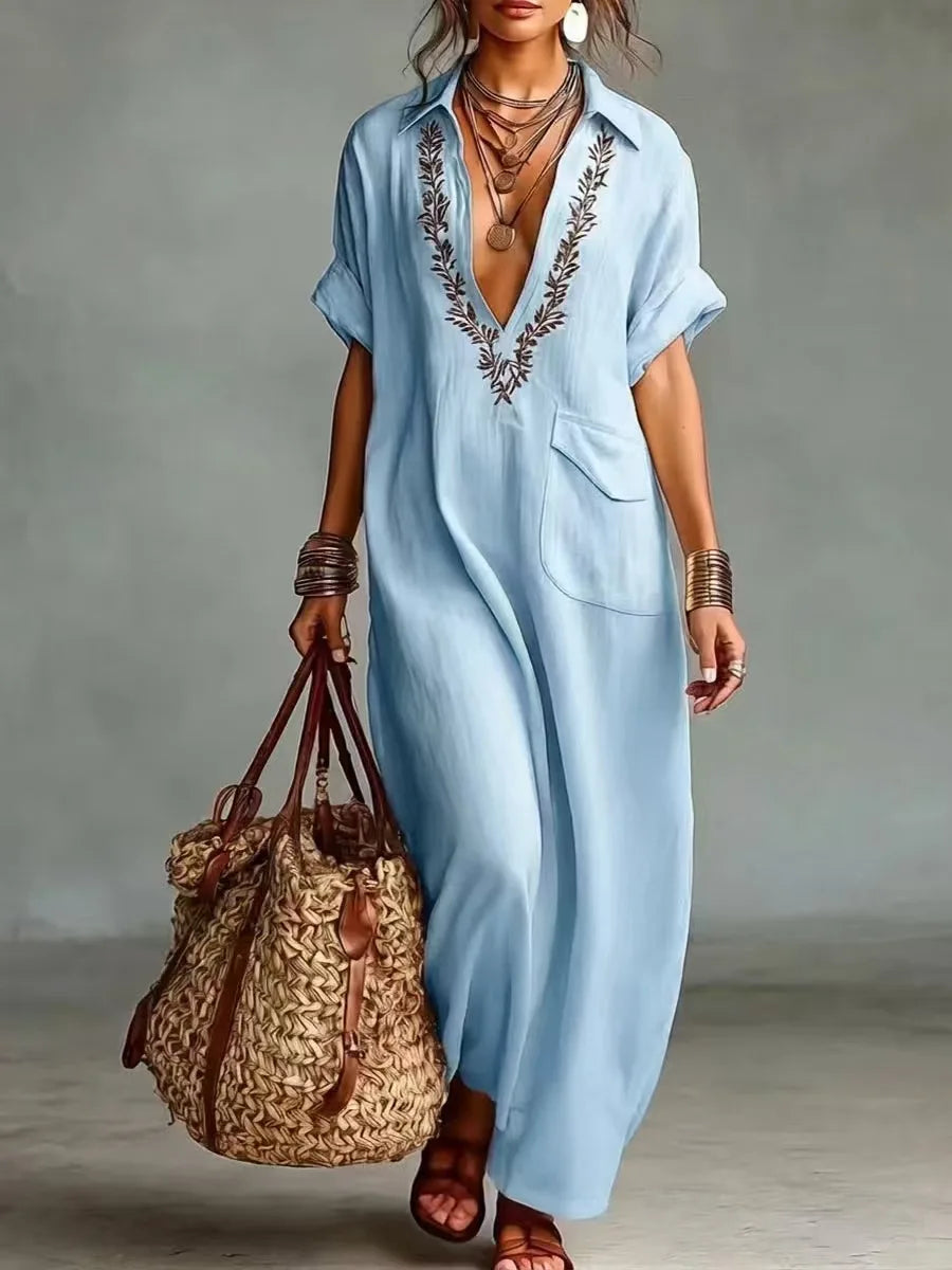 Marta | Vestito Maxi Bohemio con Stampa Floreale