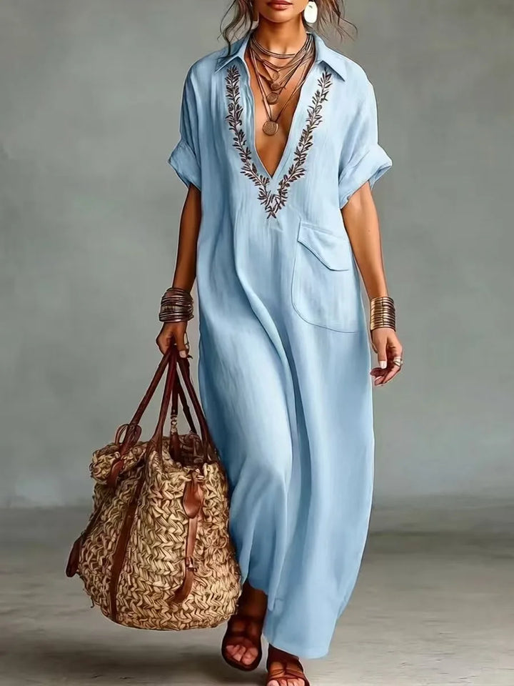 Marta | Vestito Maxi Bohemio con Stampa Floreale