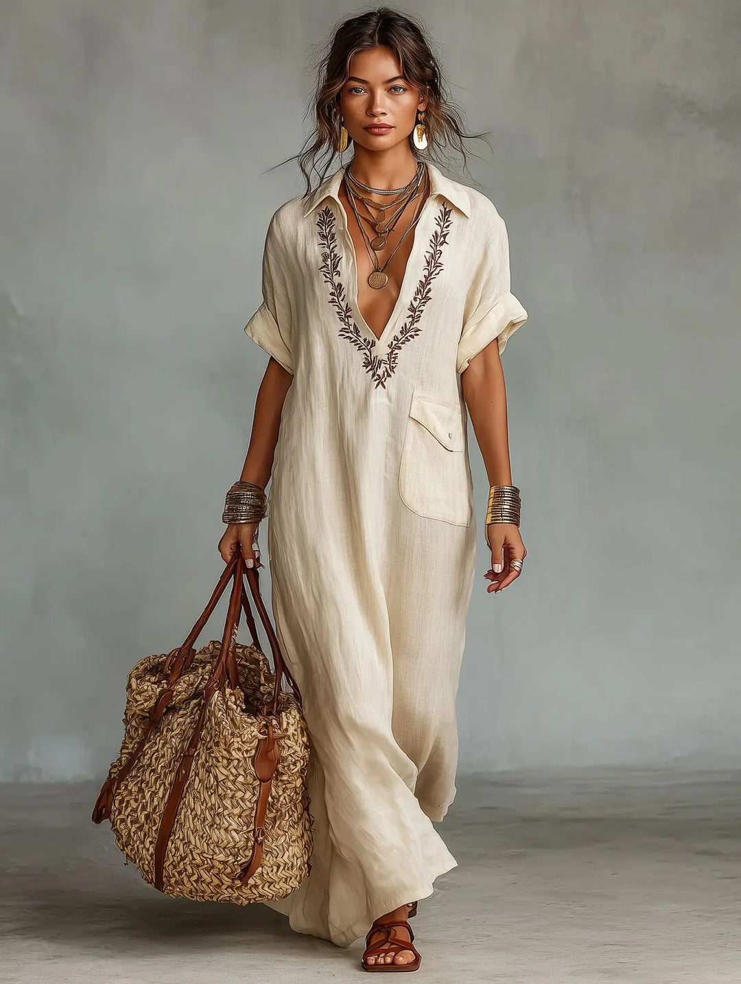 Marta | Vestito Maxi Bohemio con Stampa Floreale