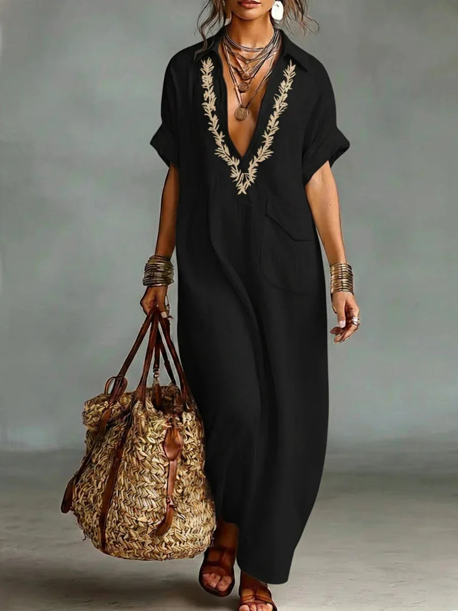 Marta | Vestito Maxi Bohemio con Stampa Floreale
