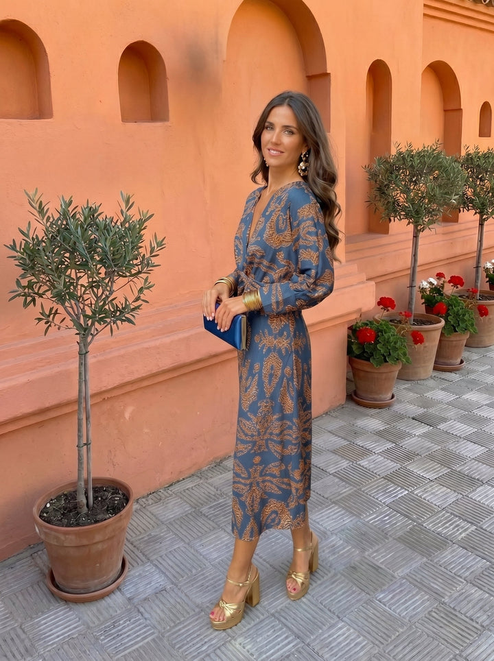 Silvia | Abito Midi con Stampa