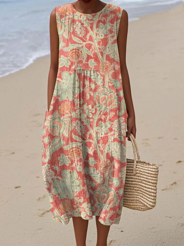 Beth | Abito midi a fiori colorati
