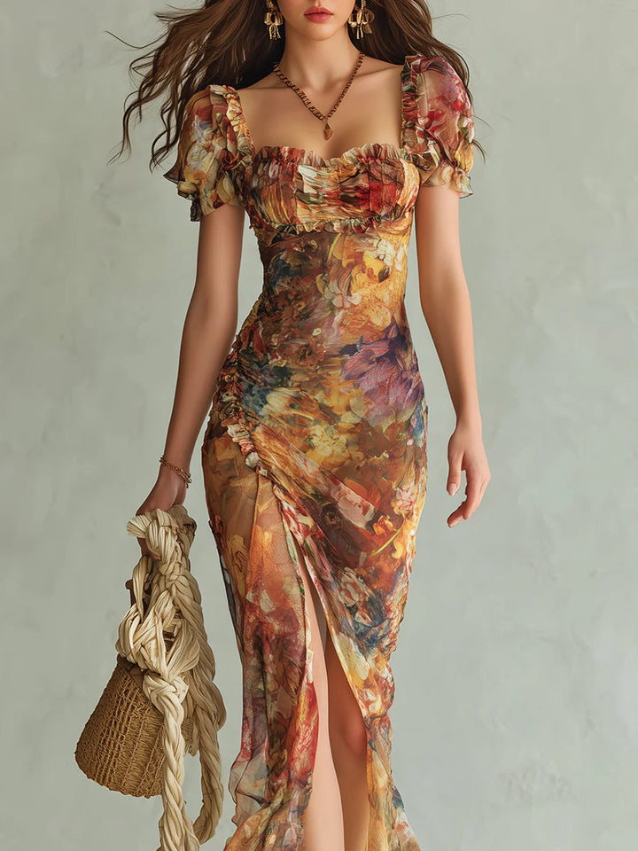 Allegra | Abito Maxi Bohemien Arancione