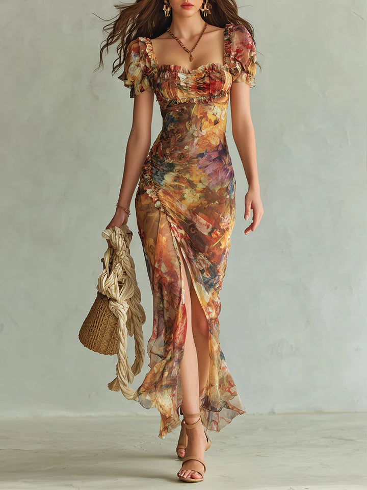 Allegra | Abito Maxi Bohemien Arancione