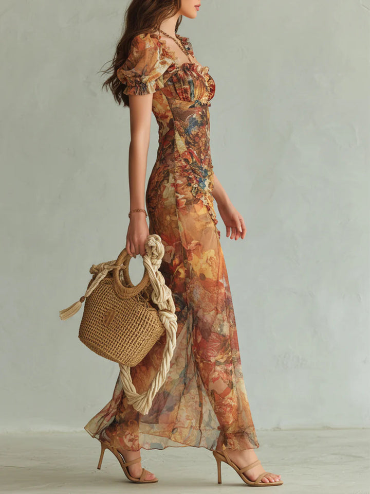 Allegra | Abito Maxi Bohemien Arancione
