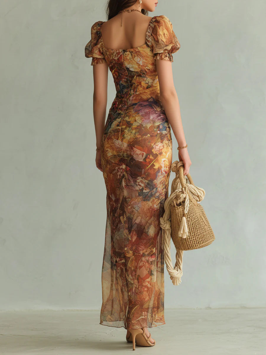 Allegra | Abito Maxi Bohemien Arancione