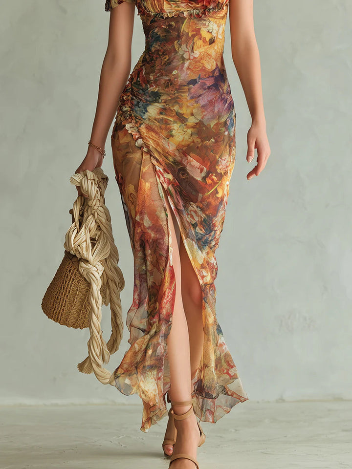 Aurora™ | Abito Maxi Floreale ad Acquerello