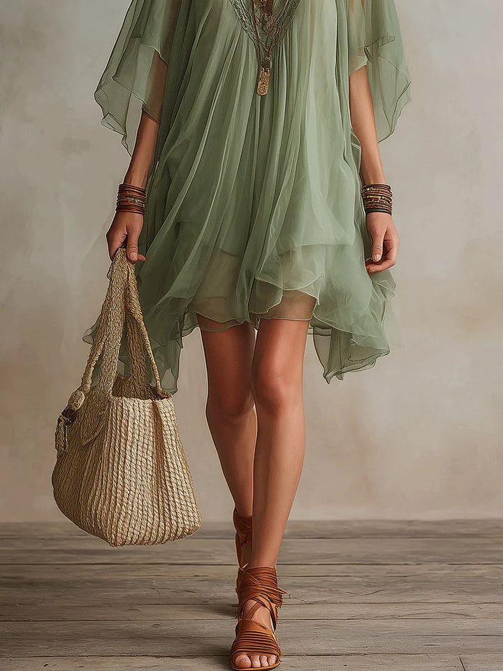 Margherita | Abito Mini Floreale Verde