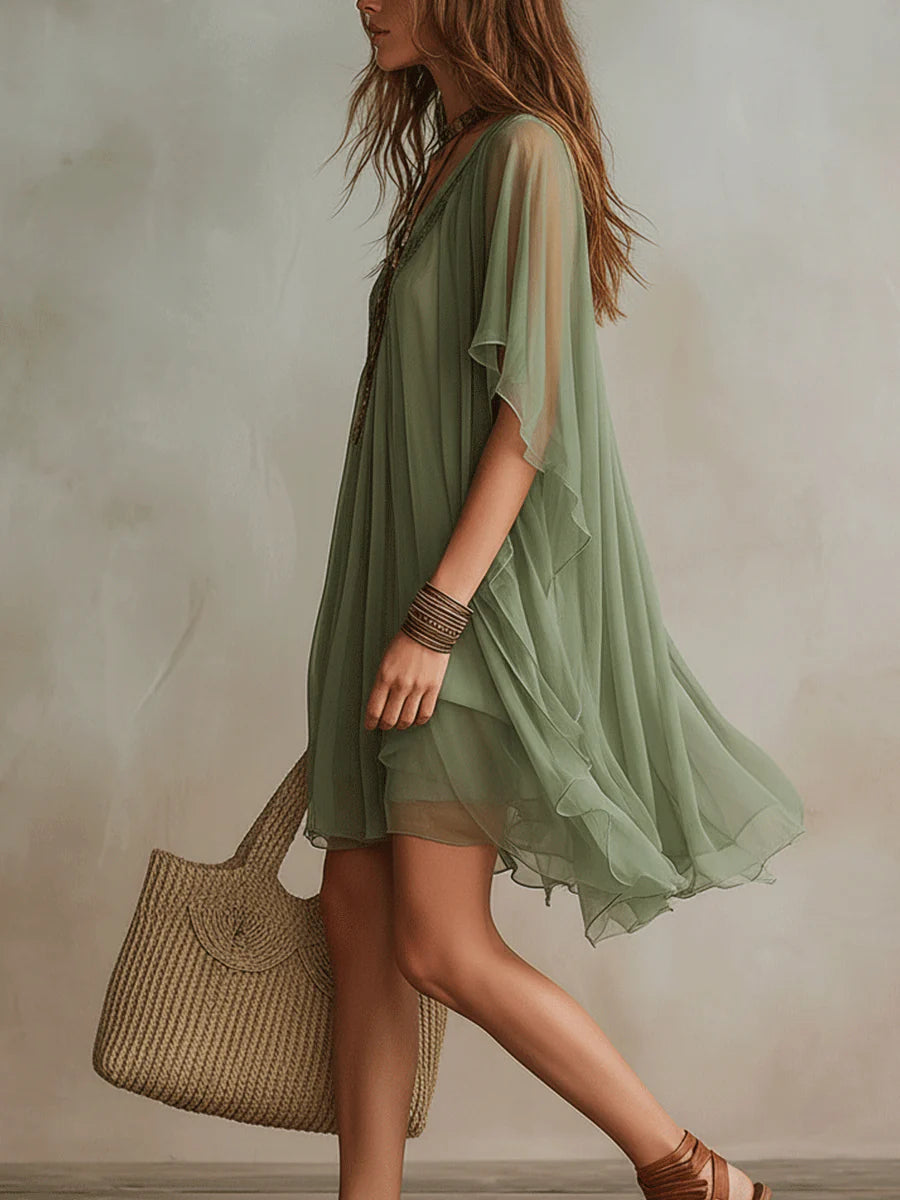 Margherita | Abito Mini Floreale Verde