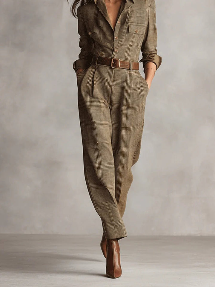 Zoë – Tuta Elegante in Tweed a Quadri