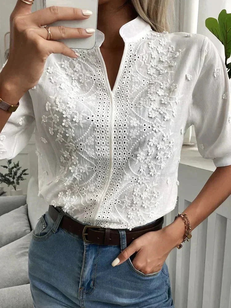 Laurine | Top casual ricamato elegante