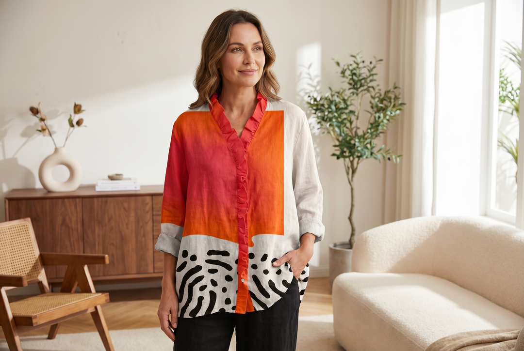 Melinda | Elegante Blusa de Verano en Lino